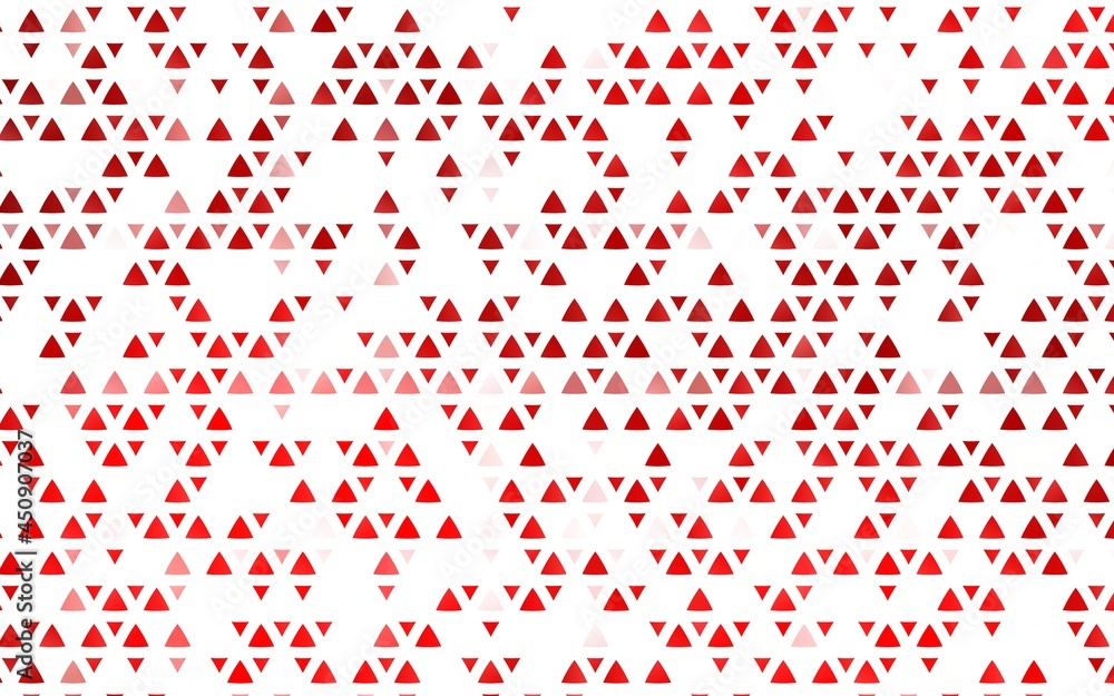 Light Red vector backdrop with lines, triangles.