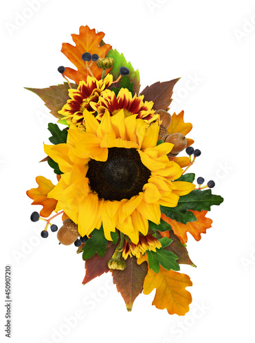 Yellow sunflower, aster flo...