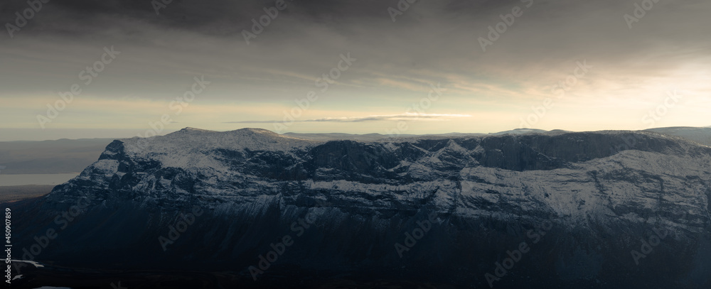Sarek national park panorama scenery.