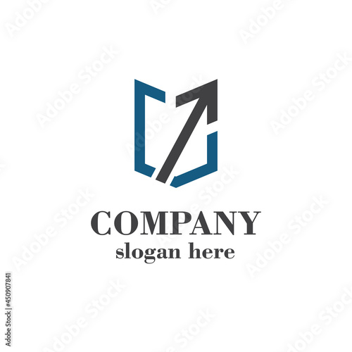 shield up arrow logo template.