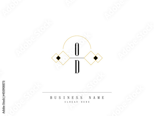 Letter OD Logo, Diamond od Logo Template with Creative Line Art Concept Premium Vector for Luxury Diamond Ring Store and etc