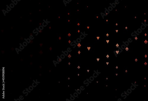 Dark Red vector background with cards signs.
