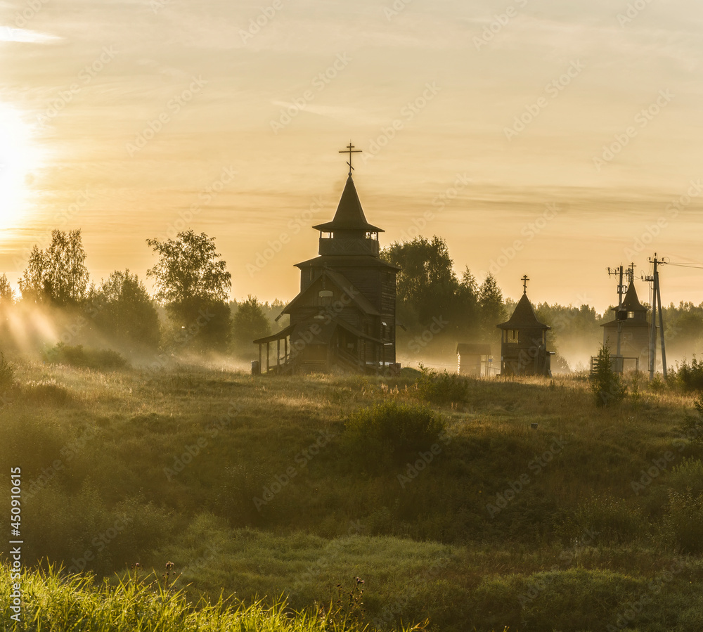  Church of St. Sergius of Radonezh, Chapel of the Tikhvin Icon of the Mother of God and the Church of Simon Okhtinsky and Andrey of Ufa in Pavlovo-on-Neva.