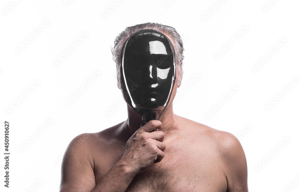 Fototapeta premium naked man in black mask