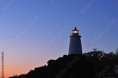 Ocracroke Island Lighthouse at sunset