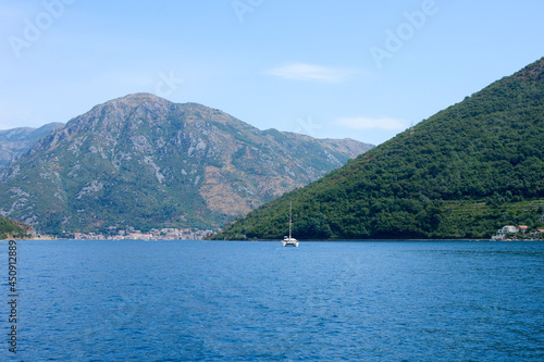 View of the IgaloBoko-Kotor Bay, mountains and the village of Herceg Novi. Igalo resort. Travel by Montenegro. © Лариса Люндовская