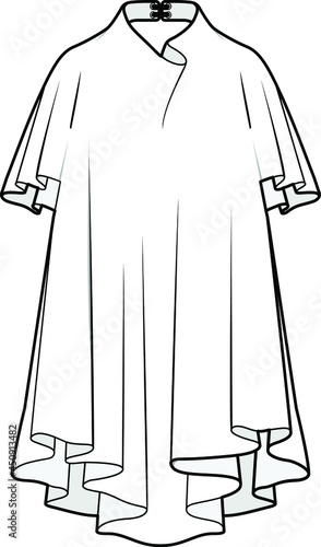 fashionable poncho top flat sketch vector illustration