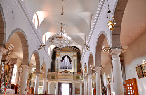 Mali Losinj, Croatia April 2020. Central altar in Church of the Nativity of the Blessed Virgin Mary