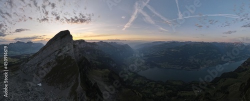 Seamless 180 degree drone photo of breathtaking view