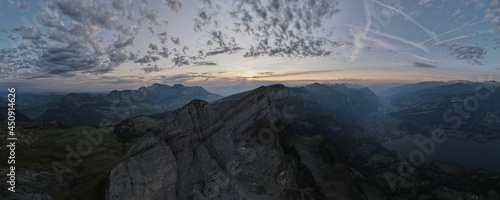 Seamless 180 degree drone photo of breathtaking view