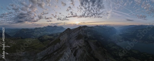Seamless 180 degree drone photo of breathtaking view