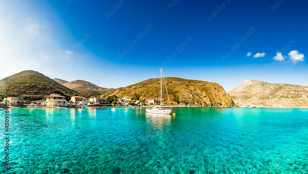 Bay at Porto Kagio in the southmost part of Mani peninsula, Peloponnese, Lakonia, Greece