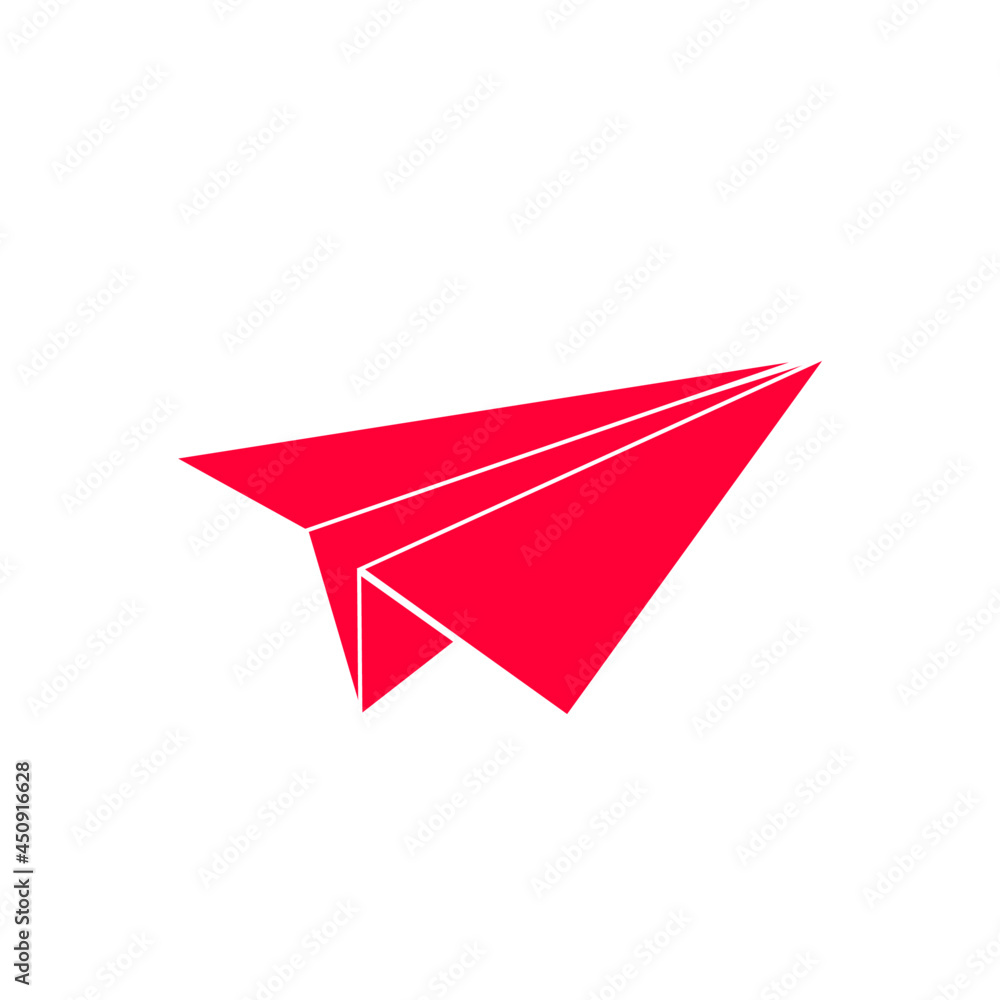 Red paper plane origami folded toy plane, realistic vector illustration isolated on white background. Vision and aspiration dream concept, airlines, air travel, business vision idea, travel by air. Red paper plane origami folded toy plane, realistic vector illustration isolated on white background. Vision and aspiration dream concept, airlines, air travel, business vision idea, travel by air.