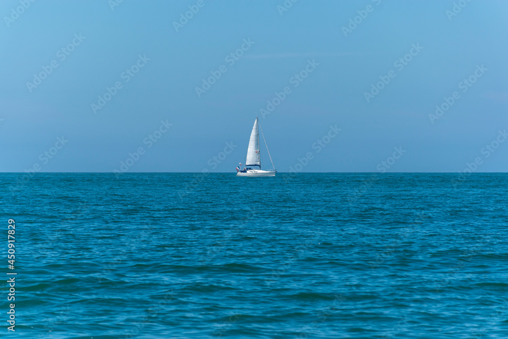 Sailboat on the sea - Etretat - France