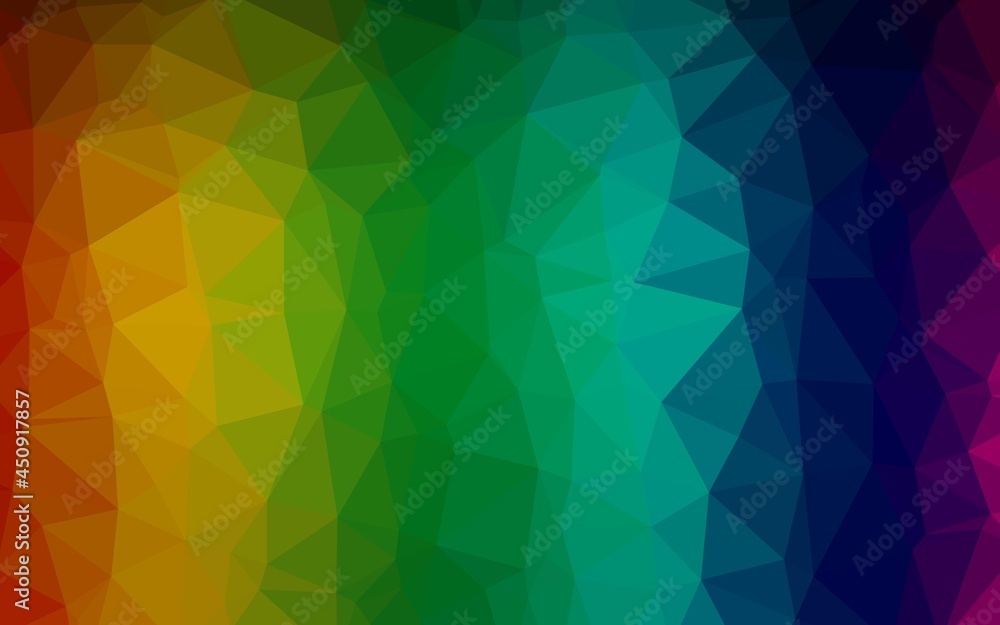 Fototapeta premium Dark Multicolor, Rainbow vector triangle mosaic cover.