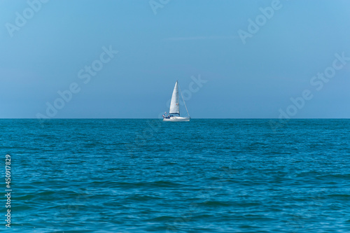 Sailboat on the sea - Etretat - France