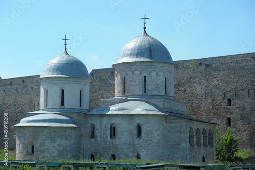 St. Nicholas Church and the Assumption Cathedral. Ivangorod fortress. Ivangorod. Leningrad region. Russia.