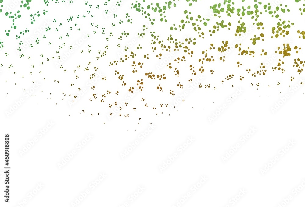 Light Green, Yellow vector pattern with bubble shapes.