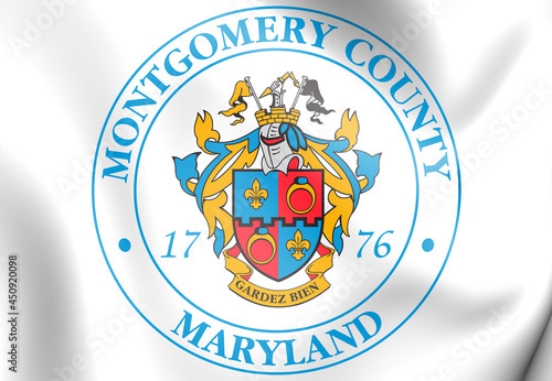 3D Seal of Montgomery County (Maryland), USA. 3D Illustration.