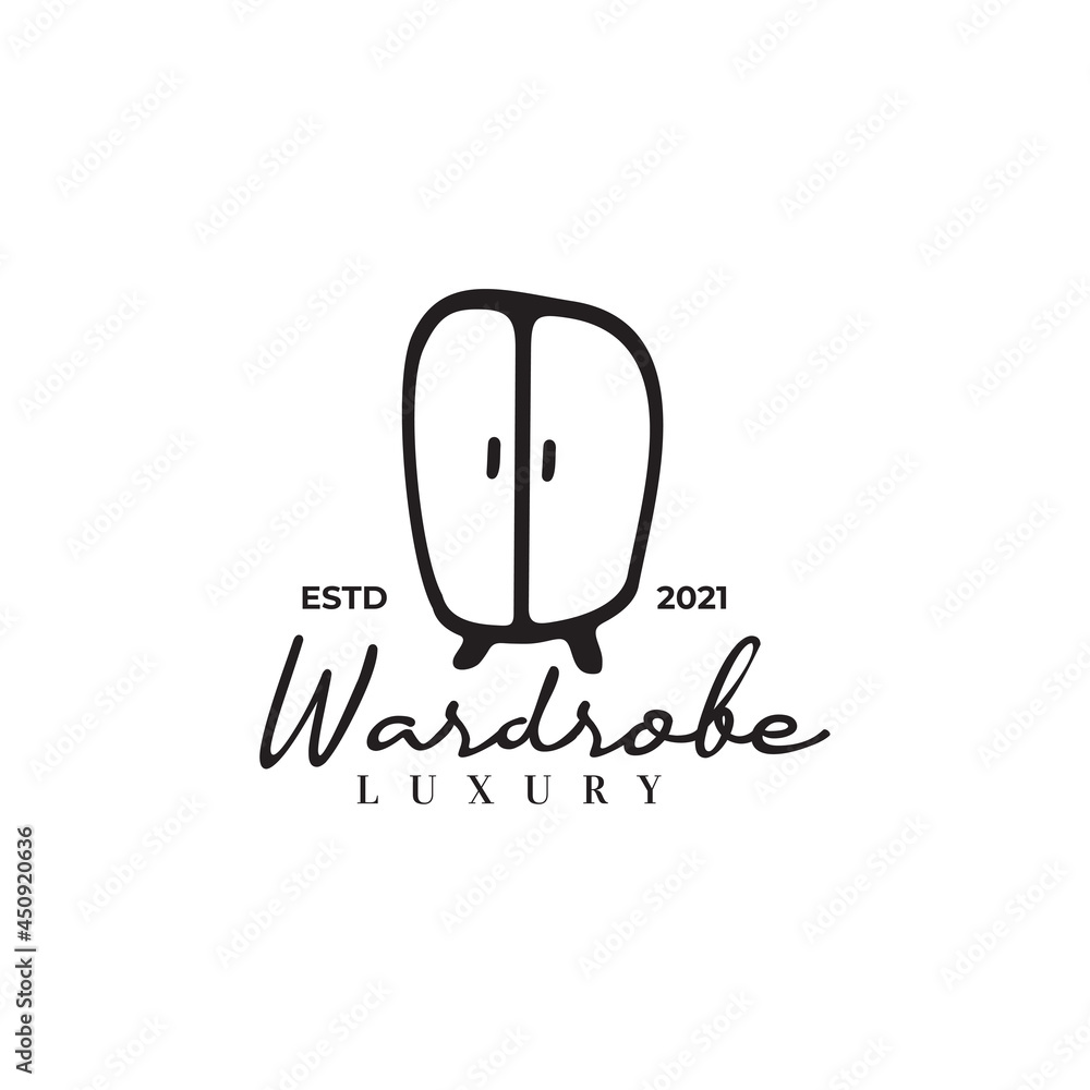 Simple vintage black wardrobe logo design Stock Vector | Adobe Stock