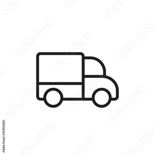 truck line icon. cargo transportation and delivery symbol. isolated vector image