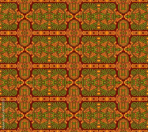 Abstract Ethnic Vector Seamless Pattern. Trendy boho tile. African textile design. Scandinavian ornament. Perfect for wallpaper, cloth, wrapping paper and other endless fill.