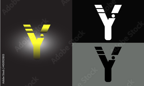 Grafic Vector Of Abstract letter Y logo design. Creative,Premium Minimal emblem design template. 