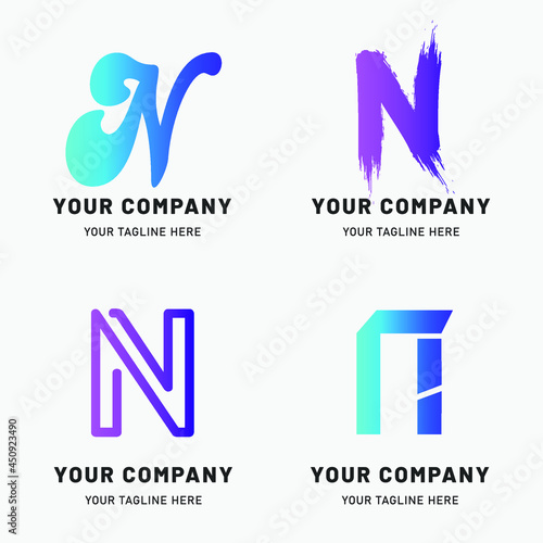 Creative Gradient N Logo Collection