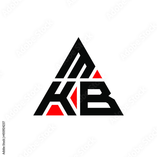 MKB triangle letter logo design with triangle shape. MKB triangle logo design monogram. MKB triangle vector logo template with red color. MKB triangular logo Simple, Elegant, and Luxurious Logo. MKB 
 photo