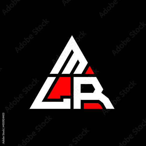 MLR triangle letter logo design with triangle shape. MLR triangle logo design monogram. MLR triangle vector logo template with red color. MLR triangular logo Simple, Elegant, and Luxurious Logo. MLR 
 photo