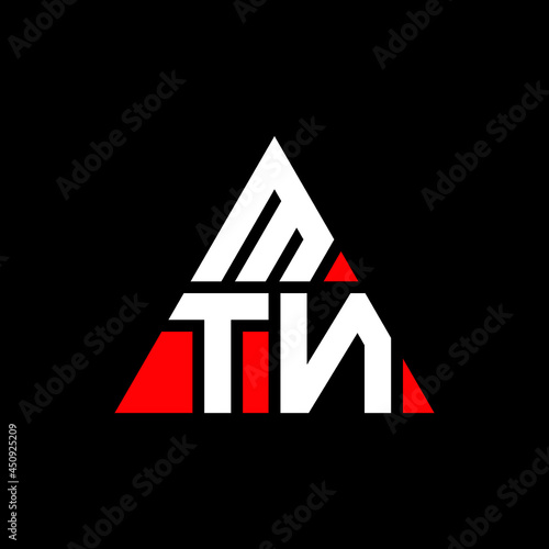 MTN triangle letter logo design with triangle shape. MTN triangle logo design monogram. MTN triangle vector logo template with red color. MTN triangular logo Simple, Elegant, and Luxurious Logo. MTN 
