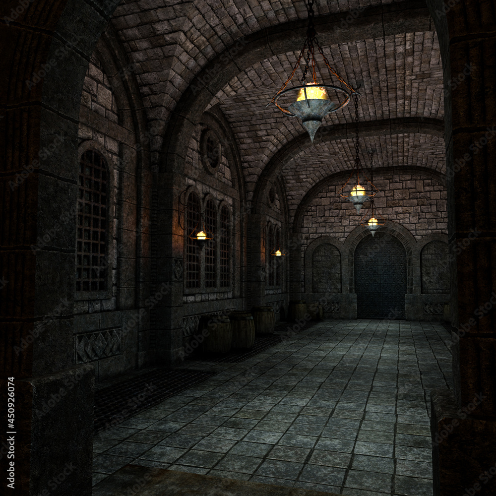 3D-illustration of a mystical dangerous place and dungeon 3D-illustration of a mystical dangerous place and dungeon