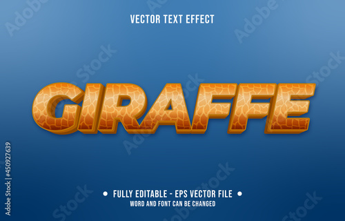 File 1Editable text effect gradient style animal giraffe skin pattern and brown color