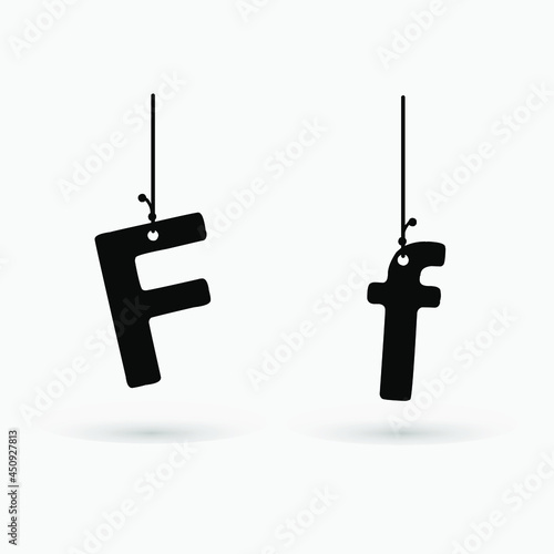 Abstract Hanging Letter F Design