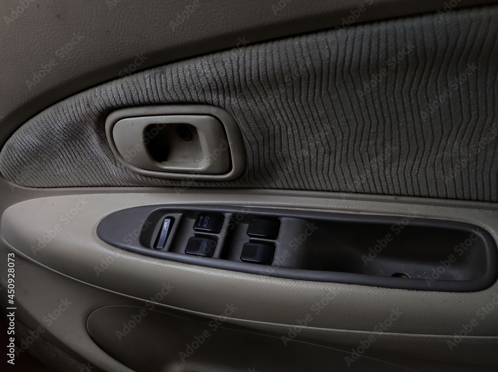 Panel in the car to open or close car doors and windows Panel in the car to open or close car doors and windows