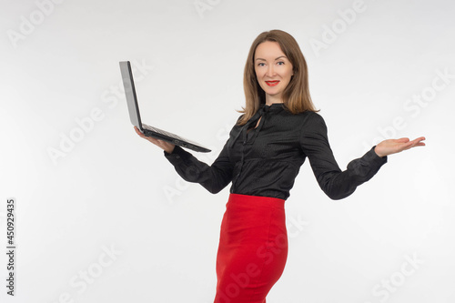 Satisfied girl. woman is st...