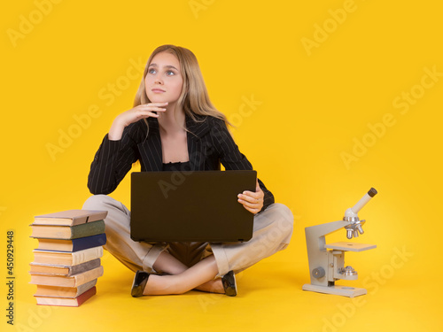 The student teenager is sel...