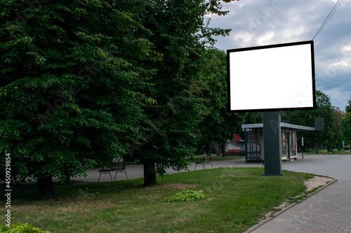blank billboard in the park