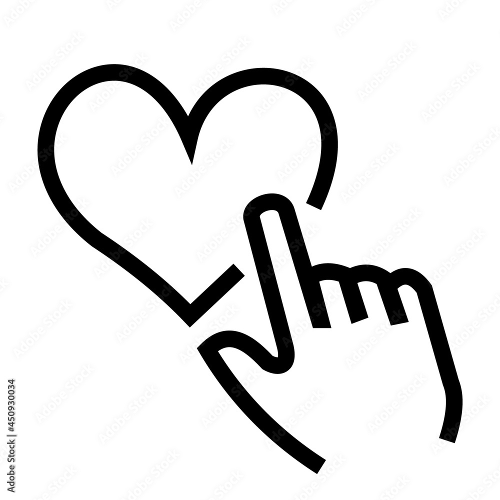 Hand icon pointing love icon Hand icon pointing love icon