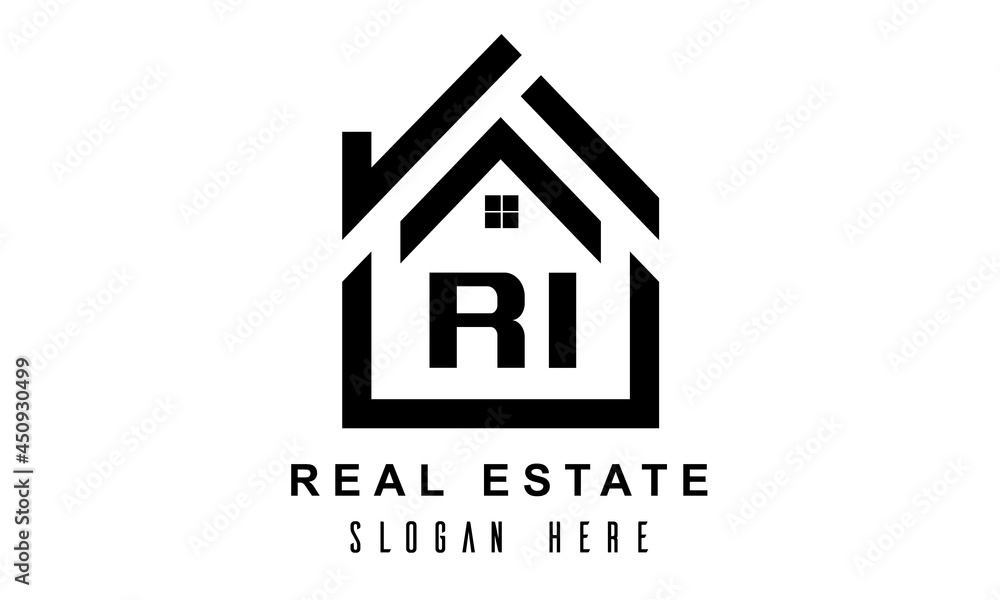RI real estate house latter logo RI real estate house latter logo