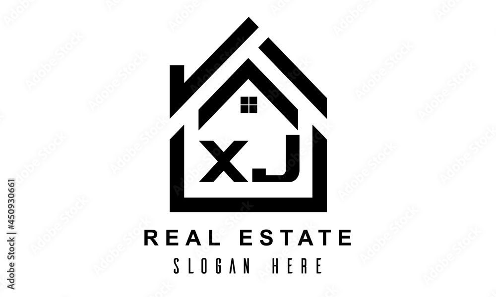 XJ real estate house latter logo XJ real estate house latter logo