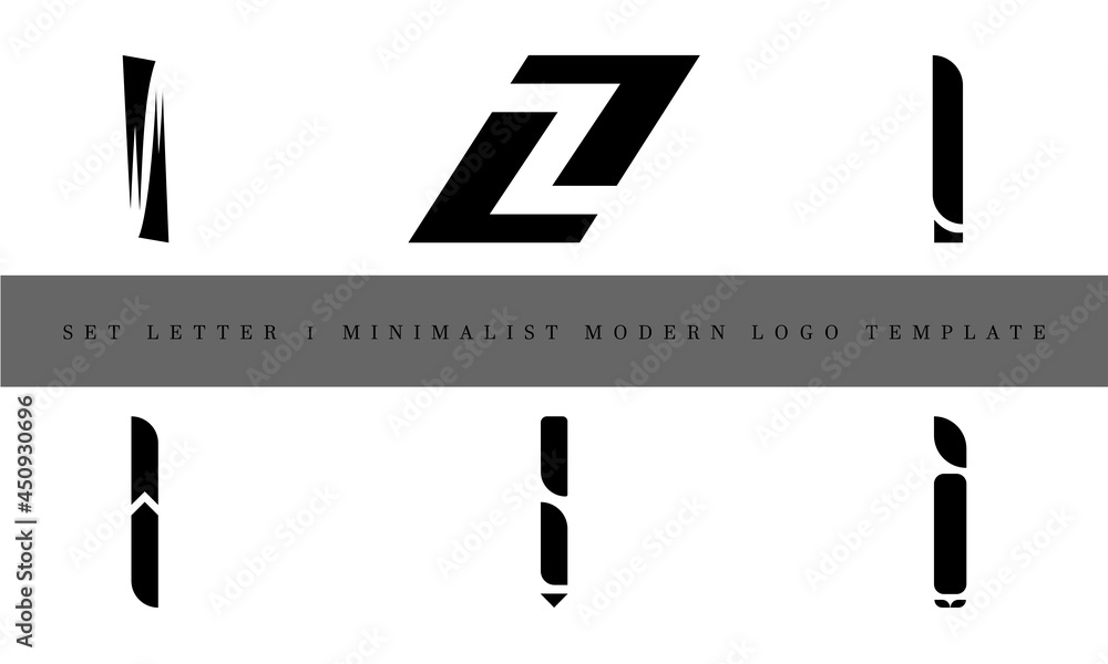 Fototapeta premium Set Letter I Minimalist Modern Logo Template