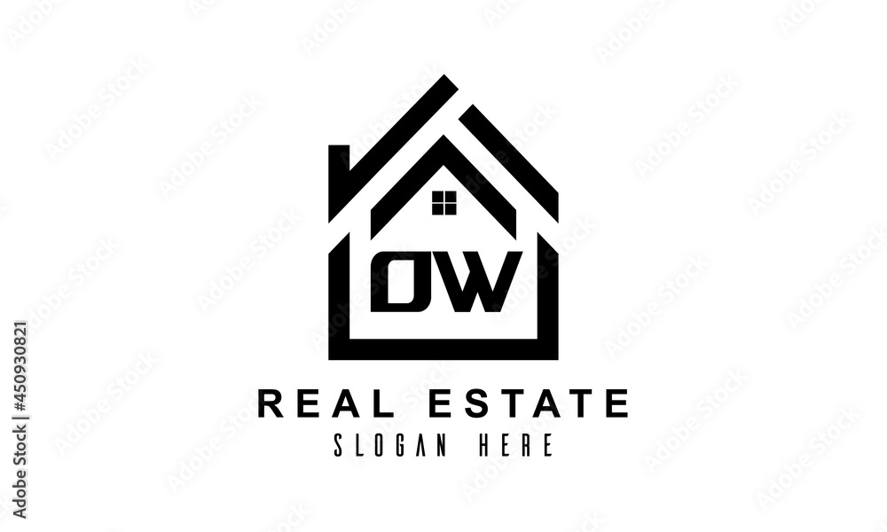 OW real estate house latter logo OW real estate house latter logo