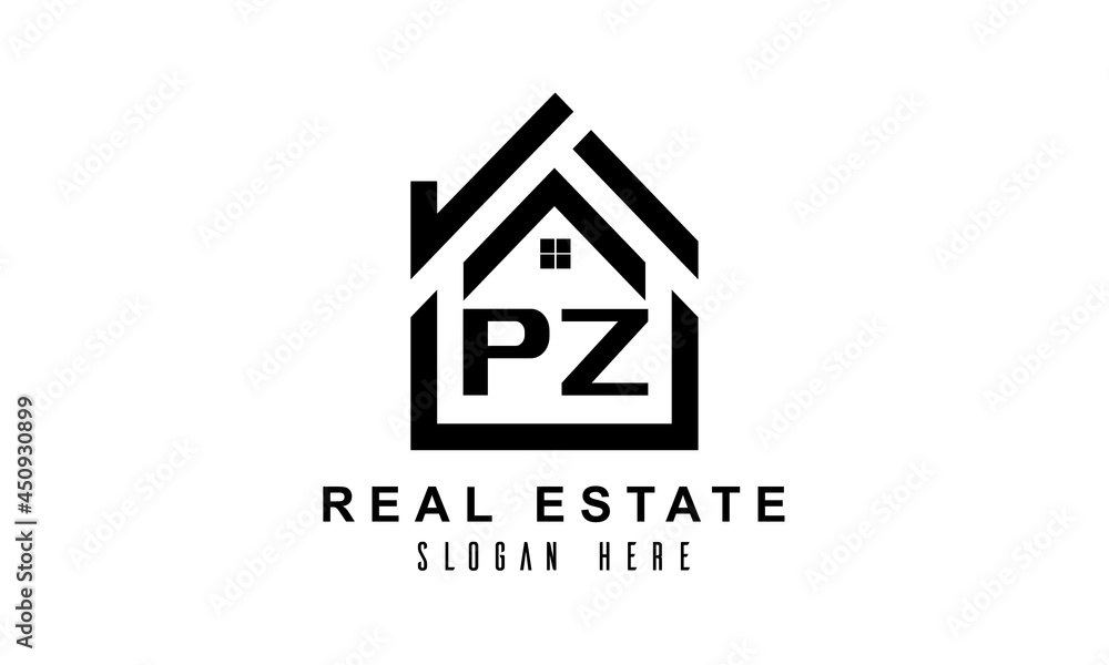 PZ real estate house latter logo