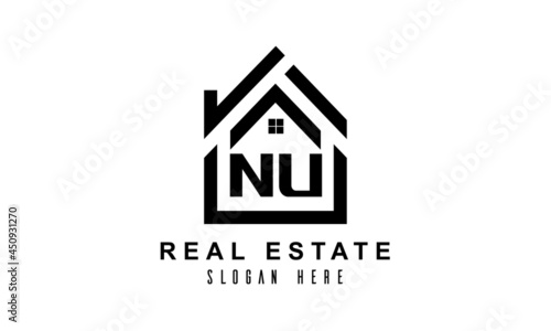 NU real estate house latter logo