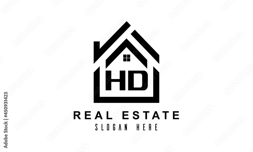 HD real estate house latter logo