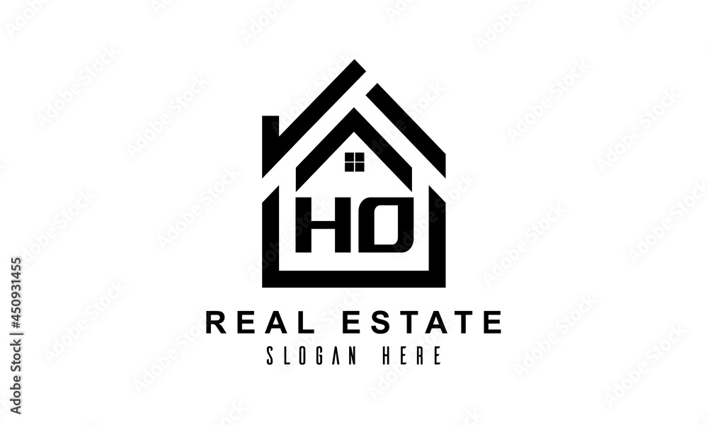 HO real estate house latter logo HO real estate house latter logo