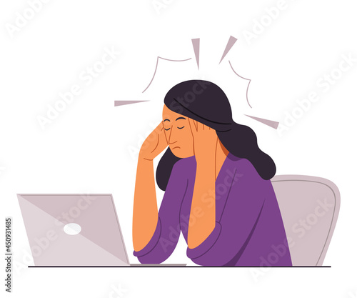Woman is Feeling Stress Out with a Job.