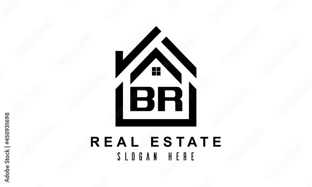 BR real estate house latter logo