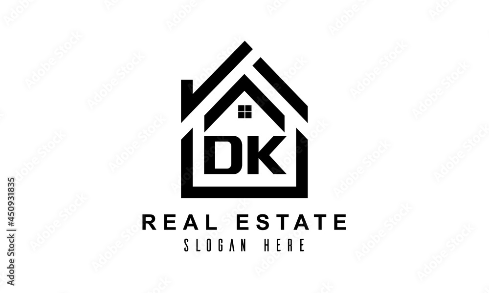 DK real estate house latter logo